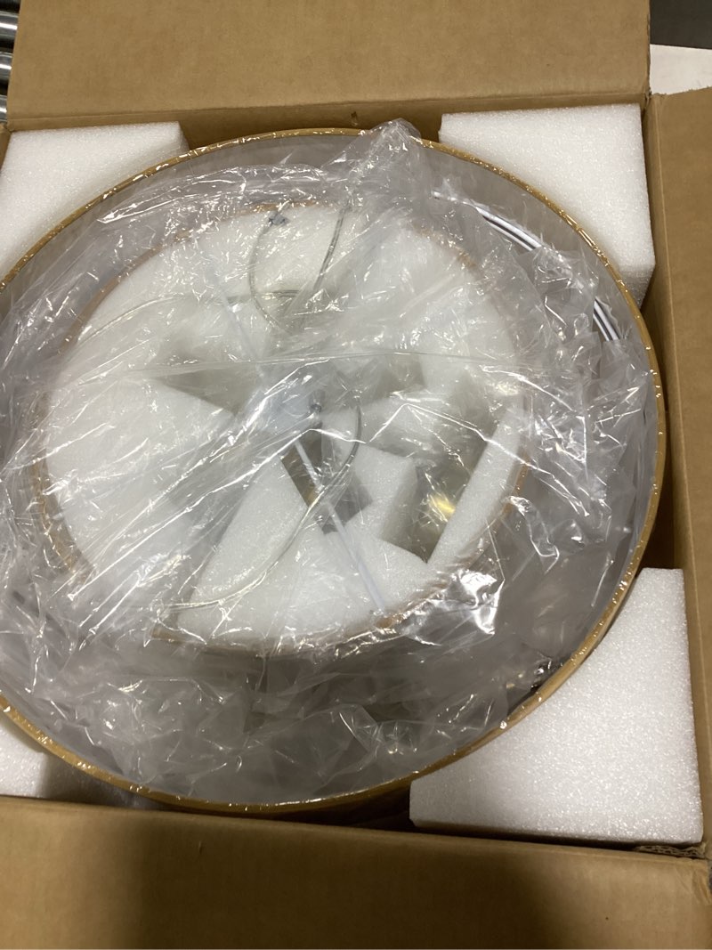 Condition photo showing Good Condition for meishideng 19.7''drum chandelier dining room light fixtures,5-light modern farmhouse chandelier with
