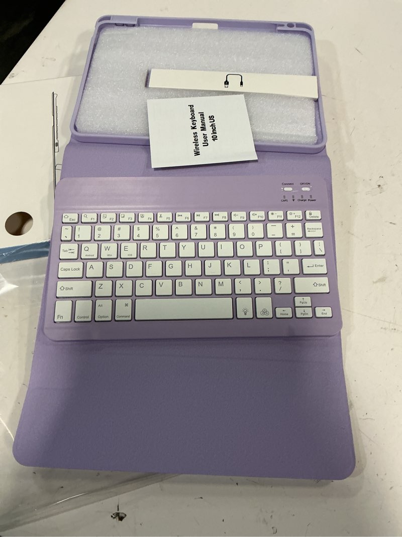 Condition photo showing Good Condition for Harvopu Keyboard Case Compatible with iPad Air 11-inch/Air 5th 4th Generation Case with Keyboard-Backlit Detachable, Folio Cover with Pencil Holder for Air 11" M3/M2 (2025/2024), Air 5/Air 4 (Purple)
