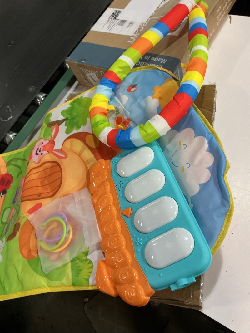 Condition photo showing Good Condition for baby play mat baby gym funny play piano tummy time baby activity gym mat with 5 infant learning sensory baby toys, music and lights boy & girl gifts for newborn baby 0 to 3 6 9 12 months