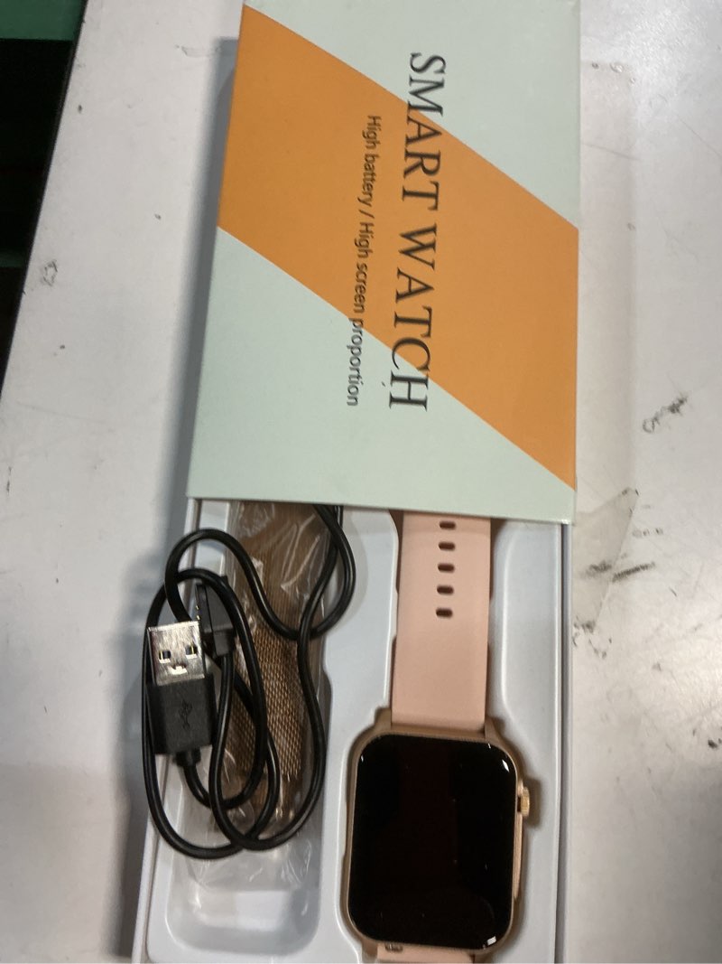 Condition photo showing New/Like New for smart watches for women (answer/make call) with led flashlight, 1.96" hd touch screen fitness tracker with heart rate sleep monitor, waterproof smartwatch with 100+ sports modes