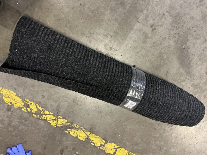 Condition photo showing As Is for Ottomanson 2'7" x 23' Hallway Runner with Scraper Pile - Extra Durable Non-Slip Rug Mat for Indoor &