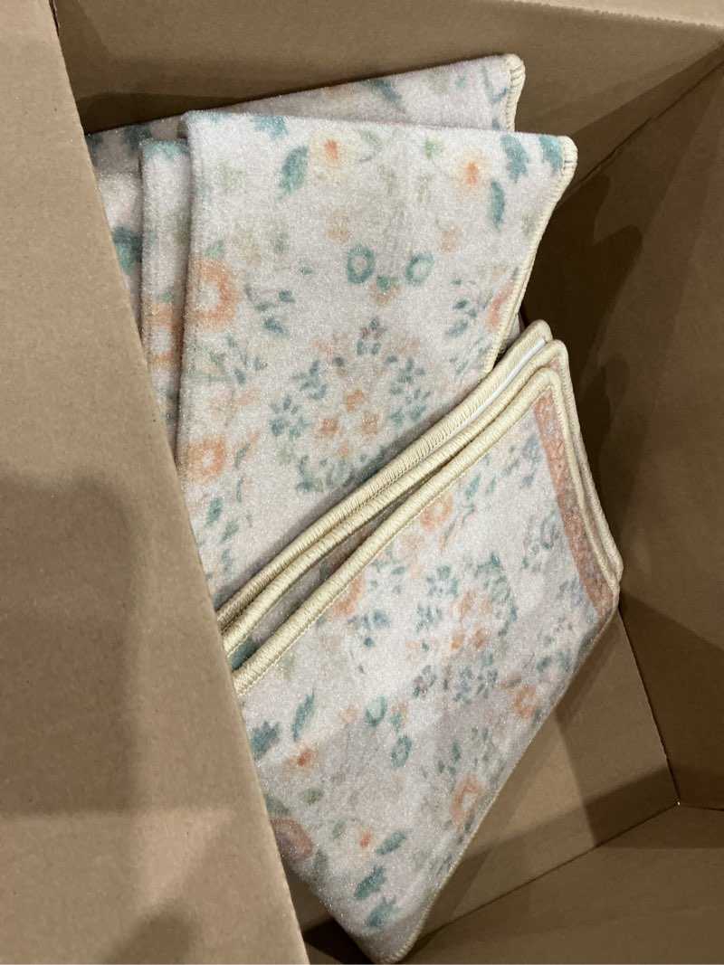 Condition photo showing Good Condition for rora bullnose carpet stair treads non-slip stair treads for wooden steps,washable stair carpet,floral stair rugs,runner indoor stair mats for pets elder,14pcs,29.5 ''x9.5 ”x1.5 '',beige 14pcs beige 14