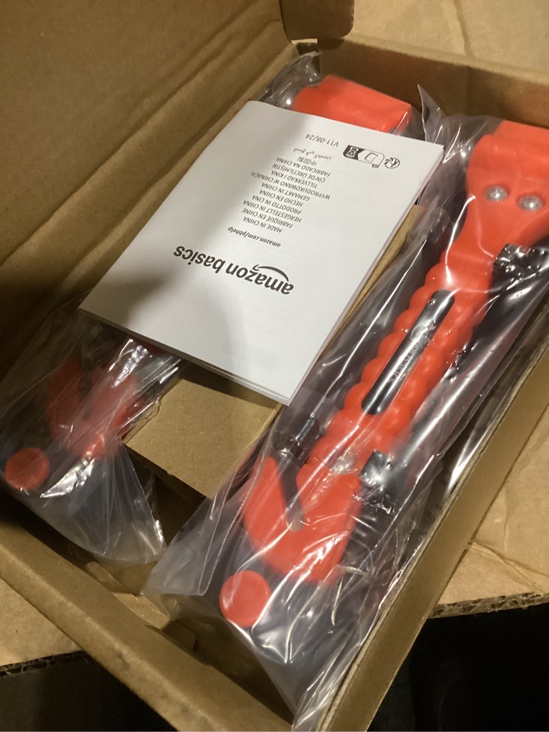 Condition photo showing Good Condition for Amazon Basics Emergency Seat Belt Cutter and Window Hammer Tool, Car Accessories, 2 Pack, SW-835 2-Pack