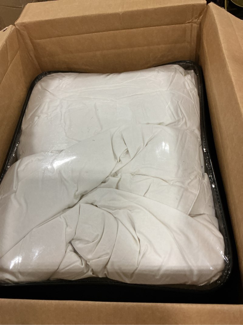 Condition photo showing As Is for beautyrest luxury 100% cotton breathable medium warmth bedding comforter for all season,white/king,106" wx90 l white/all season king
