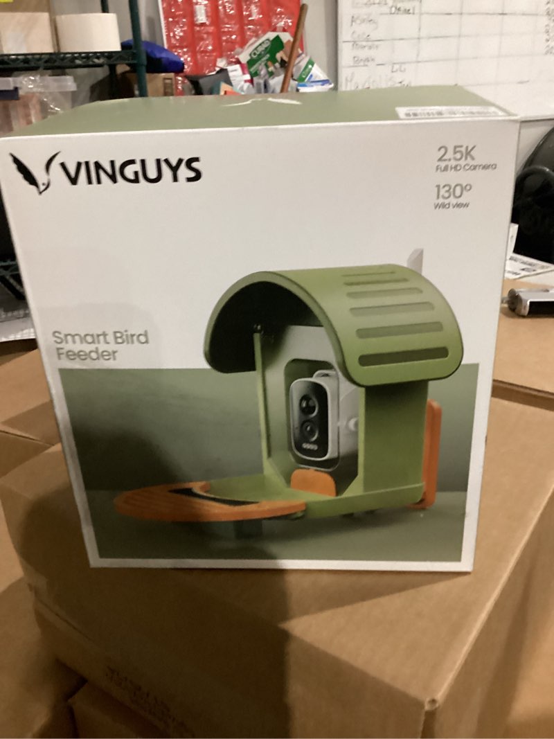 Condition photo showing New/Like New for VINGUYS® Bird Feeder with Camera, Smart Bird Feeder Camera AI Identifies 11,000+ Bird's Species, Auto-Capture 2.5K UHD Bird's Video, IP66 Waterproof Outdoor Solar Powered, Ideal Gift Green