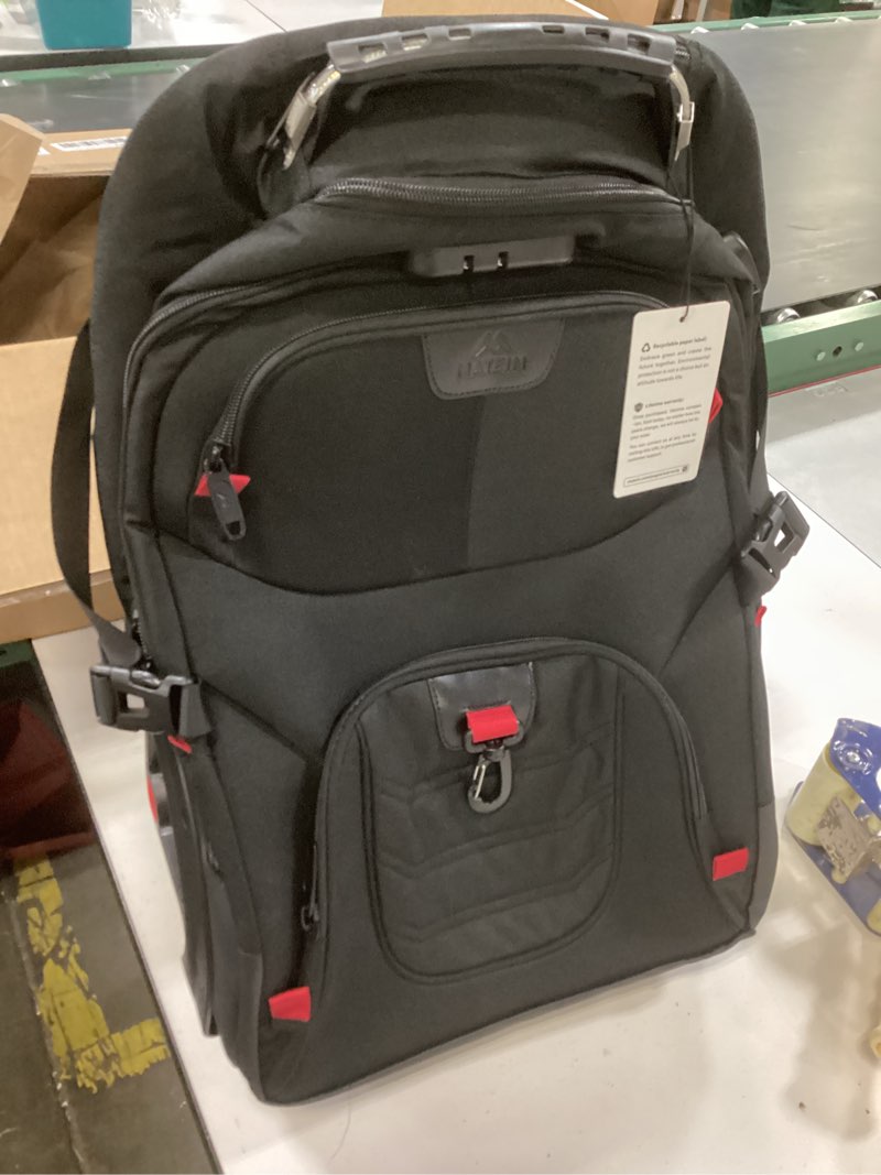 Condition photo showing As Is for MATEIN Rolling Bag with Wheels, 17 Inch Extra Large Laptop Roller Backpack for Adults with Anti Theft Lock & USB Charging Port, Water Resistant Wheeled Bag Carry On Luggage for Teacher Work Travel Men