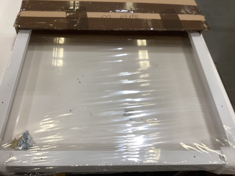 Condition photo showing Good Condition for premium canvas floating frame - 1.25" gallery depth floater frame with faux wood grain ps finish, handcrafted in usa for wall art (white 24x30) white finish oak 24l" x 30w"