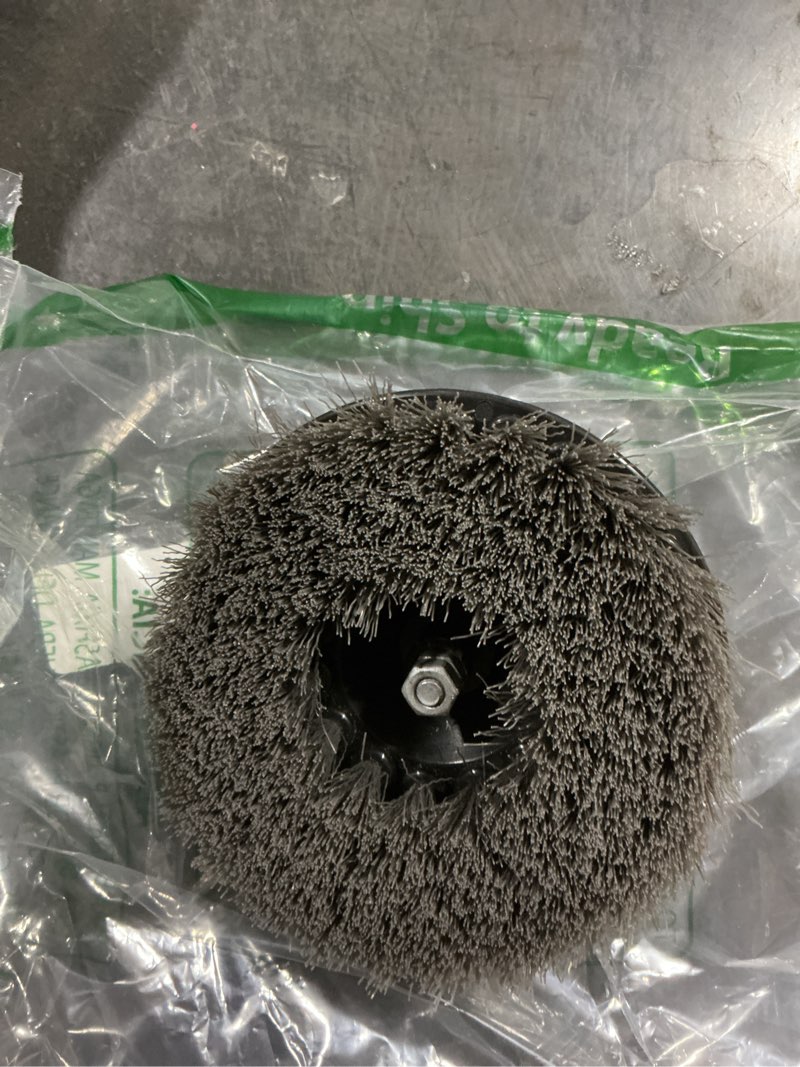 Condition photo showing Good Condition for chemical guys acc506 light duty spinner multi-surface drill brush attachment (fits any standard drill - power scrubber removes stains & gently cleans upholstery, fabric and carpet), gray