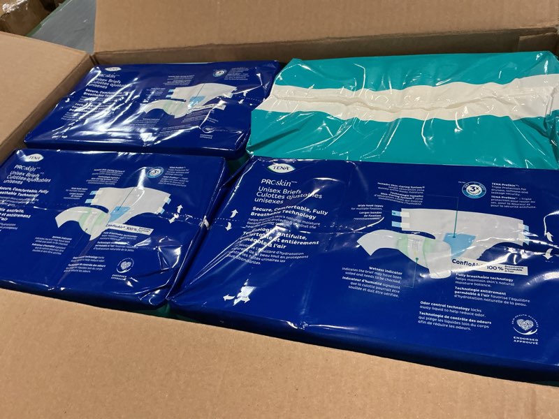 Condition photo showing New/Like New for tena incontinence adult diapers, maximum absorbency, disposable briefs, proskin - large - 56 ct large 56