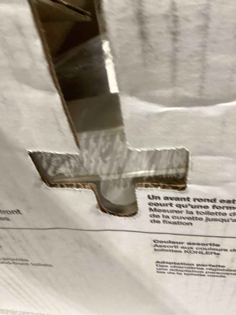 Condition photo showing Good Condition for kohler 20111-96 brevia, slow close toilet seat, round toilet seat, grip-tight bumpers quick-attach hardware, biscuit biscuit round quiet-close