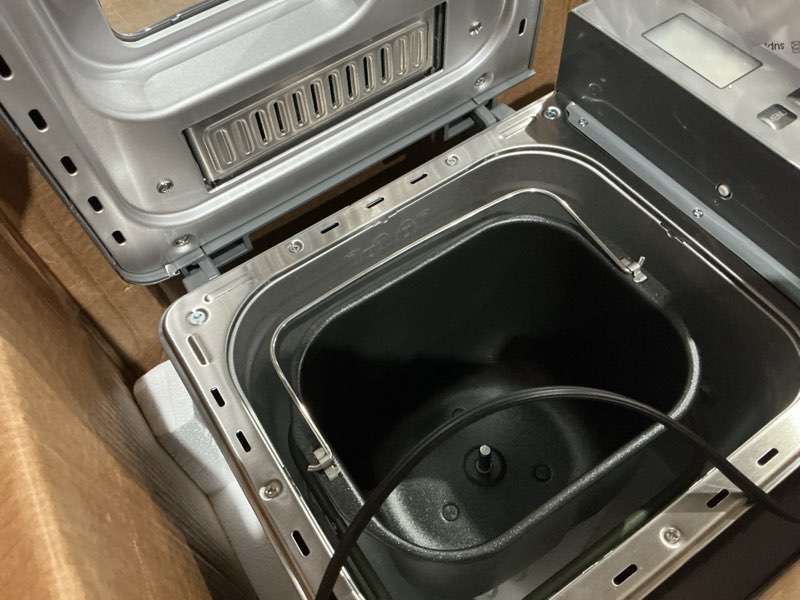 Condition photo showing Good Condition for 25-in-1 bread maker machine with automatic dual dispenser, 2lb stainless steel breadmaker with gluten-free, dough, jam, yogurt etc settings, silver