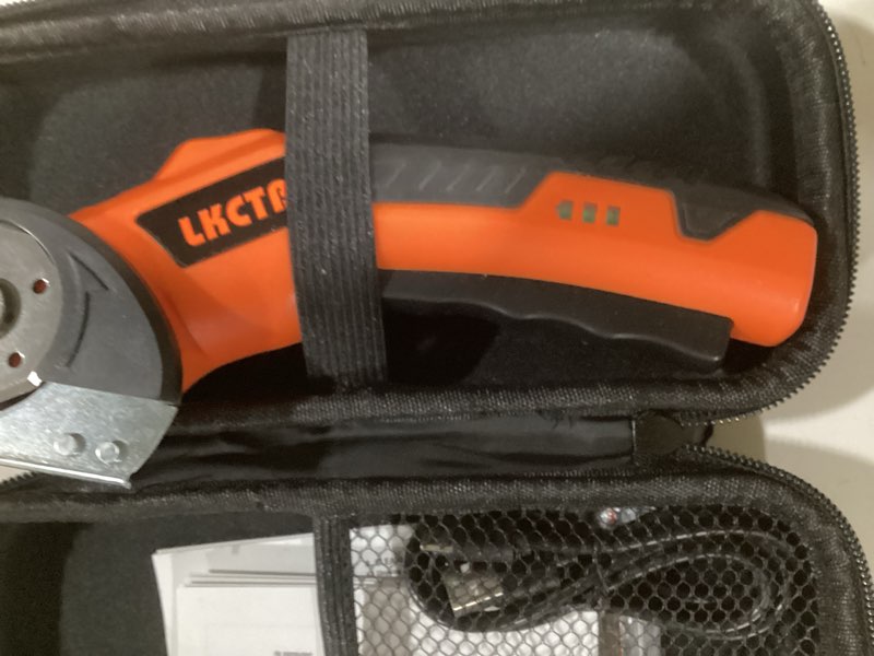 Condition photo showing New/Like New for Electric Cardboard Cutter Scissors with LED Light, 1800mAh Rechargeable Battery, Brushless Motor, Tungsten Steel Blade, Cuts Cloth, Leather