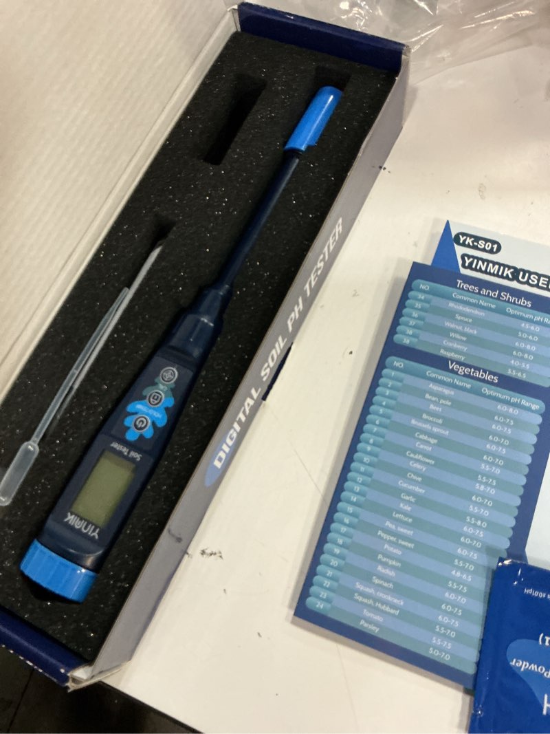 Condition photo showing Good Condition for digital ph tester for soil, soil ph test kit for indoor potted plants, professional ph meter for soil and water, measuring soil ph for garden, grass,lawn, greenhouse,outdoor,farming, yard use digital soil ph meter