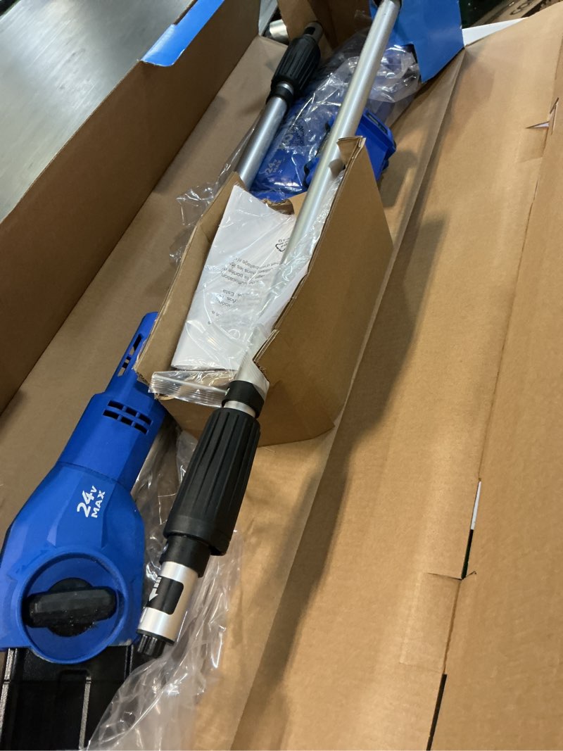 Condition photo showing As Is for kobalt 24-volt 8-in 2 ah pole saw (battery and charger included)