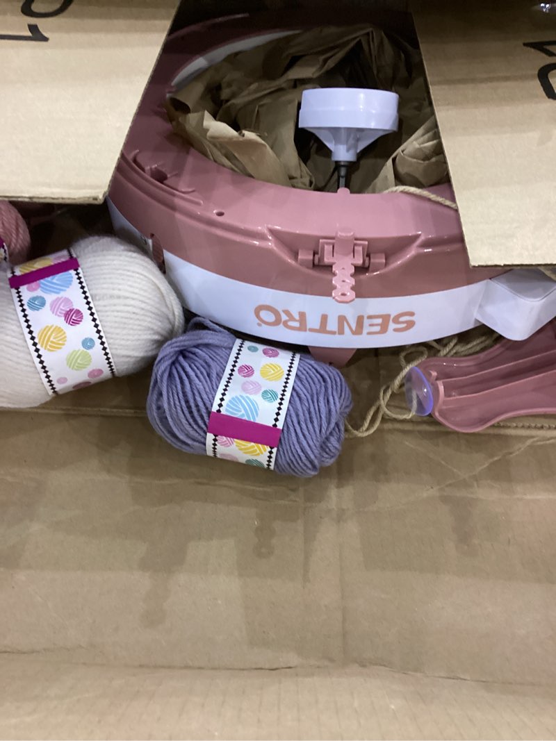 Condition photo showing As Is for qooarker SENTRO Knitting Machine, 48 Needles Smart Weaving Loom Round Spinning Crochet Knitting Machines with Row Counter and Crank Handle Power Adapter with Hex Steel Bit for Automated Weaving