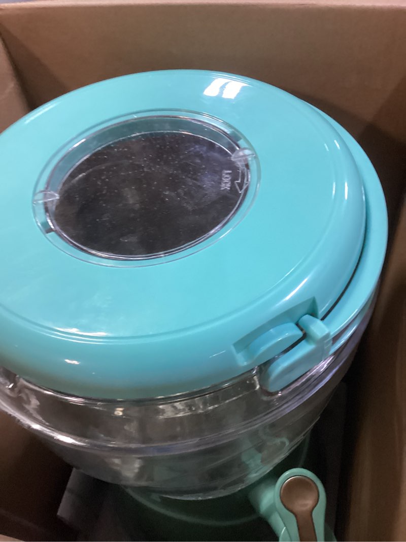 Condition photo showing Good Condition for nostalgia frozen drink maker and margarita machine for home - 128-ounce slushy maker with stainless steel flow spout - easy to clean and double insulated - aqua 128 ounce aqua margarita