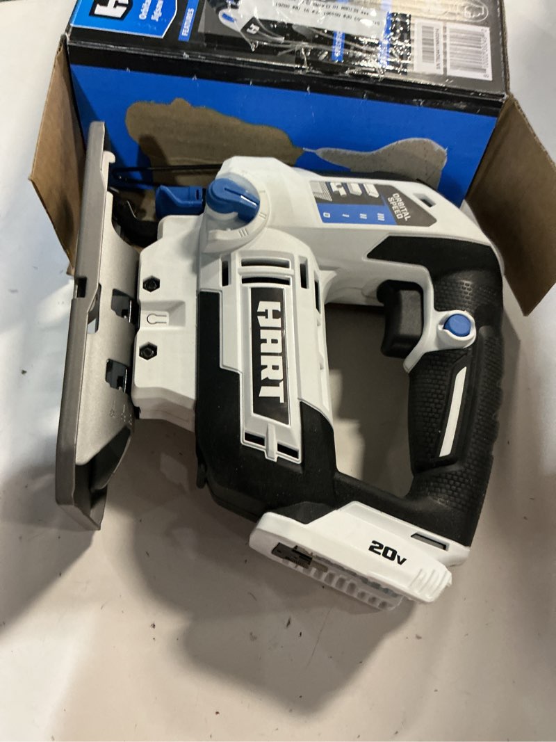 Condition photo showing As Is for hart 20-volt cordless orbital jigsaw (battery not included), new condition
