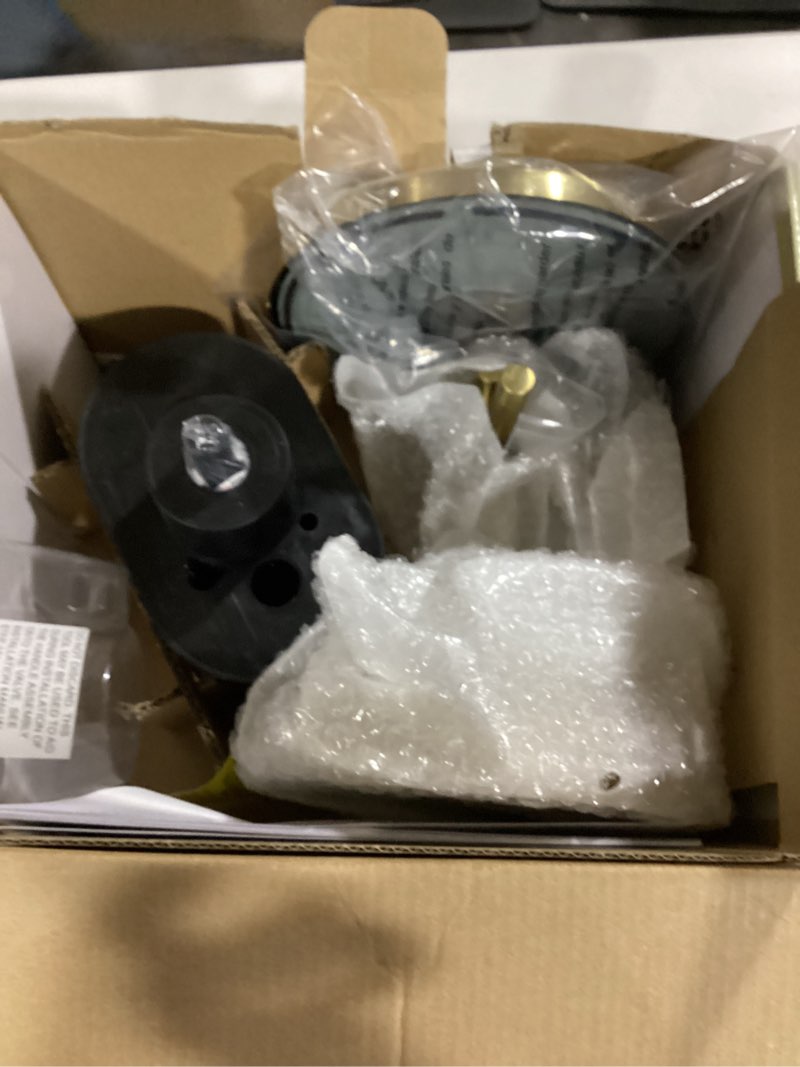 Condition photo showing As Is for  + roth harlow brushed gold 2-handle single function 6-in round bathtub and shower faucet ( valve included ) model #870x-50440