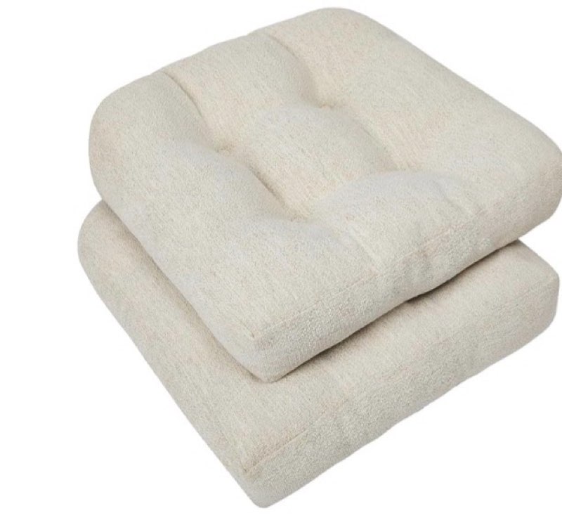 downluxe chair cushions for dining chairs 2 pack, tufted indoor chair pads with non-slip bottom, u-s