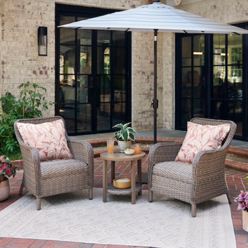 allen + roth Leo Springs 3 -Piece Wicker Patio Conversation Set
