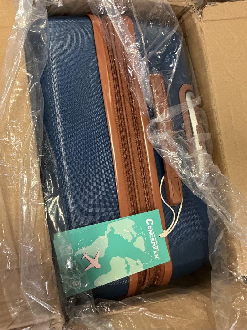 Condition photo showing Good Condition for concepten expandable luggage sets 5 piece, hard case suitcase set with spinner wheels,22x14x9 airline approved carry on,lightweight durable suitcase with tsa lock (dark blue)