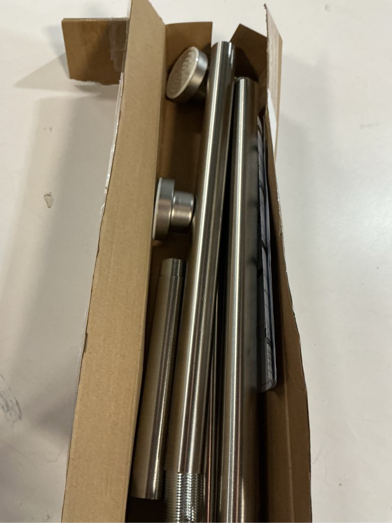 Condition photo showing Good Condition for Shower Curtain Rod, 1" Diameter Heavy Duty Tension Shower Rod, Non Slip Adjustable 28-74 inch No Drill Shower Curtain Rods Spring Tension For Bathroom, Shower Stall, No Rust, Brushed Nickel 28-74 Inches Brushed Nickel
