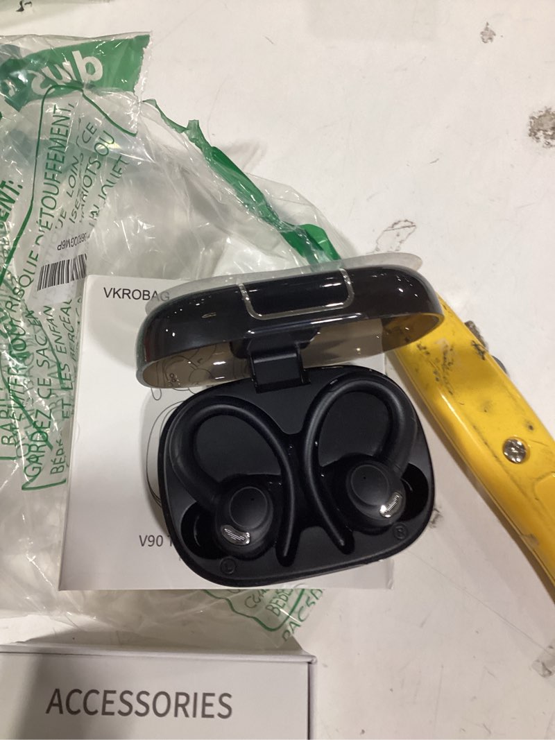 Condition photo showing Good Condition for Similar product Earbuds Wireless Earbuds 120H Playback Bluetooth 5.4 Headphones IPX7 Waterproof Stereo Bass Over-Ear Headphones with Earhooks Microphone LED Battery Display for Sports Running Workouts Black