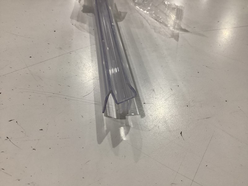 Condition photo showing Good Condition for butecare premium frameless shower door bottom seal strip for glass doors - shower door seal sweep (3/8” x 39”, clear vinyl)