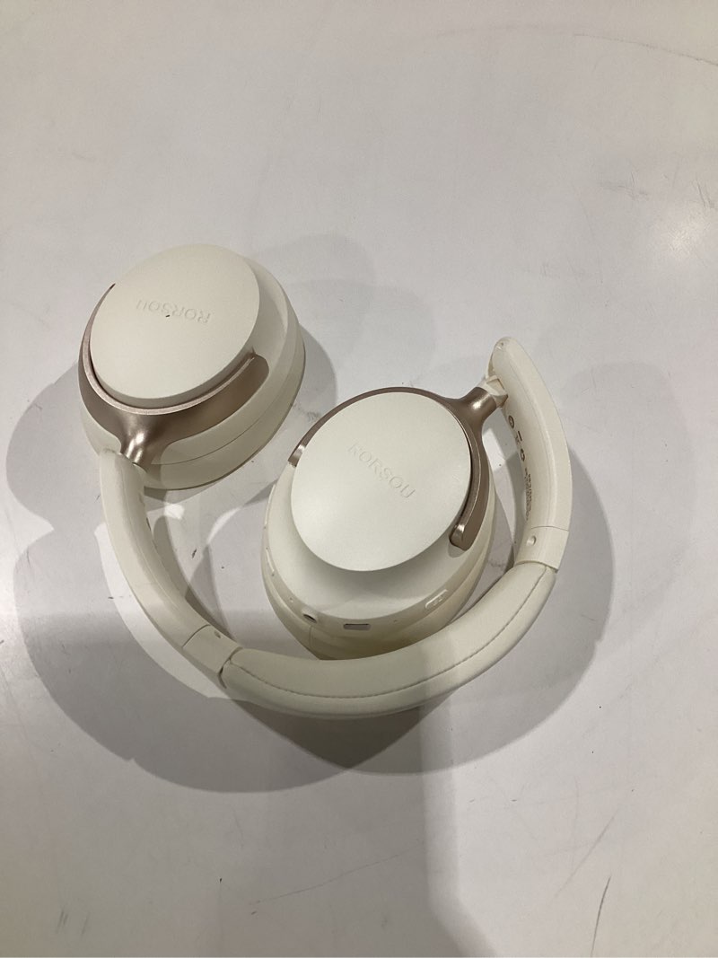 Condition photo showing Good Condition for (not tested)rorsou b8 bluetooth headphones over ear, 6 eq music modes and 50h playtime deep bass wireless headphones with mic, lightweight folding hifi stereo headset for ipad/travel/tablet/pc/home beige white