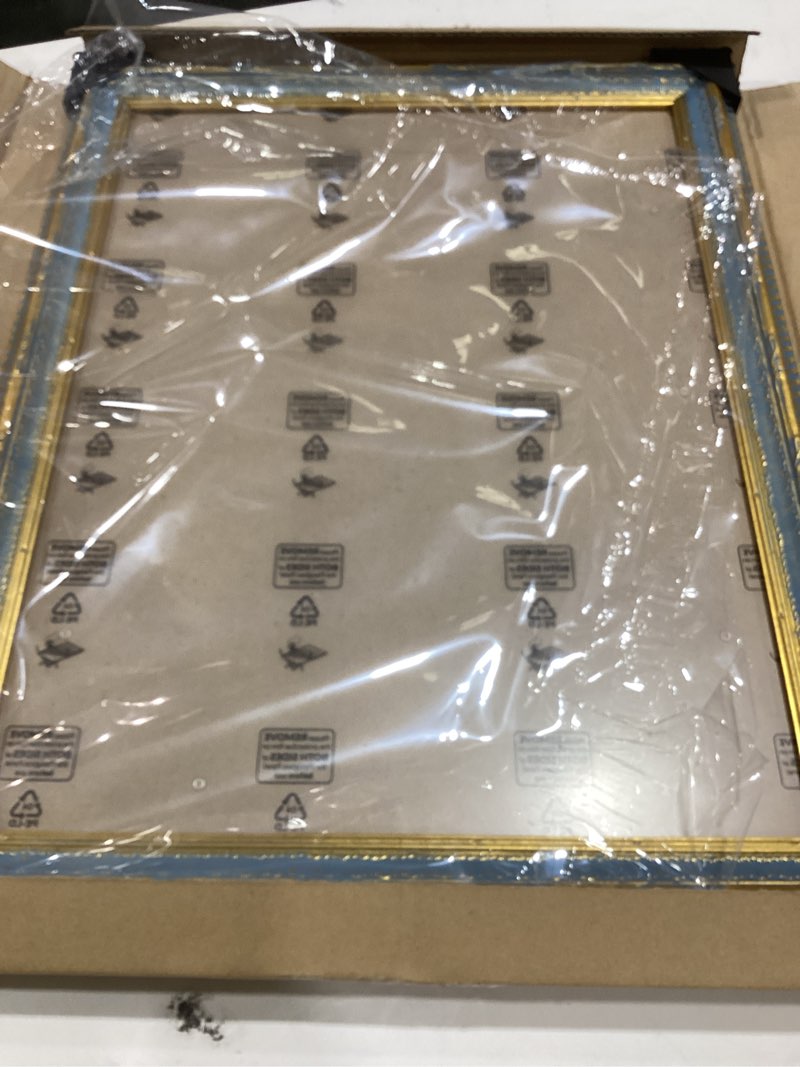 Condition photo showing Good Condition for GULETHUN 13x17 Picture Frame Gold - Vintage Photo Frame 13 by 17, Retro Home Decor Wall Hanging Gallery Frames, Sturdy, Plexiglass, Ornate Gold Raised Poster Frame for Vertical & Horizontal Display Gold 13x17in