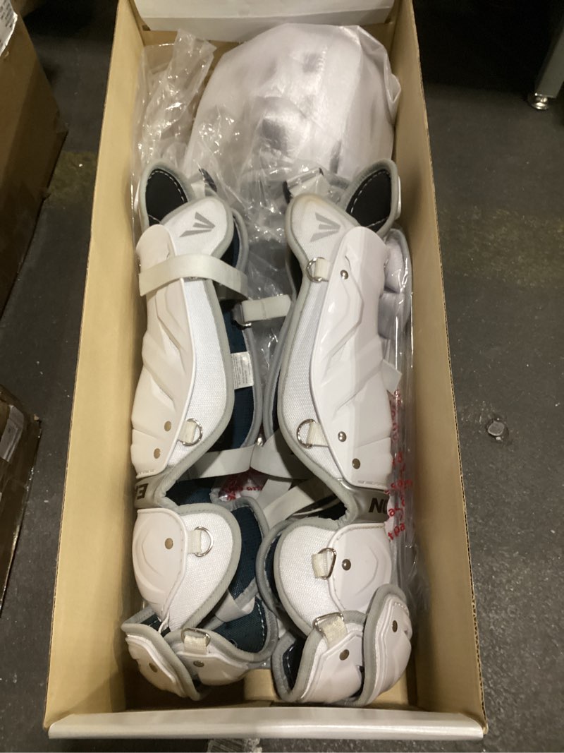 Condition photo showing As Is for Easton | GAMETIME 2.0 Baseball Catcher's Equipment | Box Set | NOCSAE Approved | Youth/Intermediate/Adult | Multiple Colors Youth | Ages 9-12 White