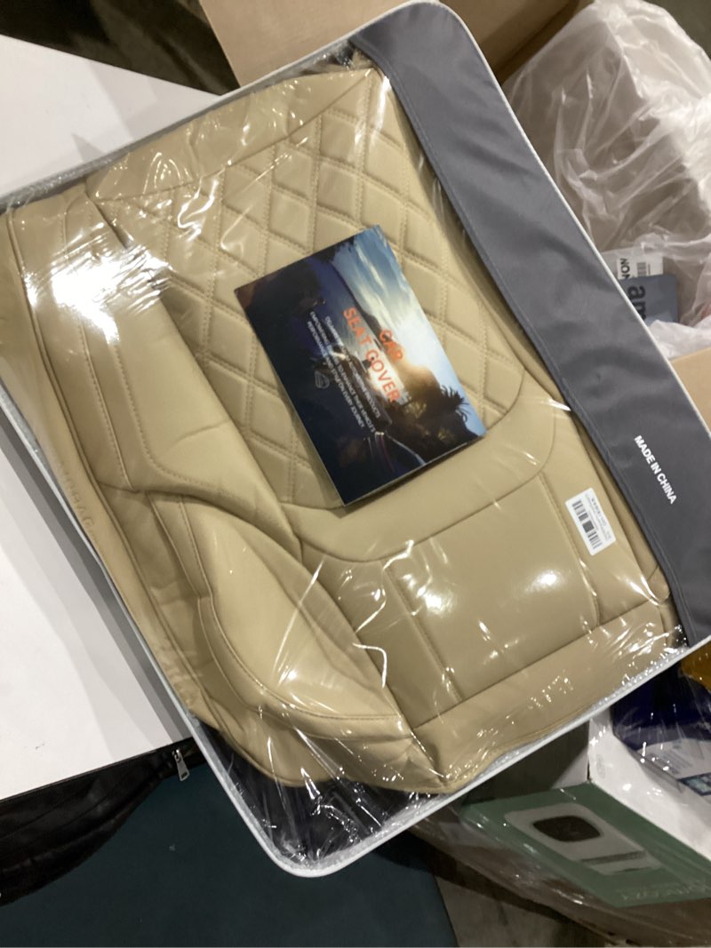 Condition photo showing New/Like New for pariitadin leather car seat covers full set, waterproof breathable faux leather automotive seat covers for cars, non-slip car interior covers universal fit most cars sedans trucks suvs, beige