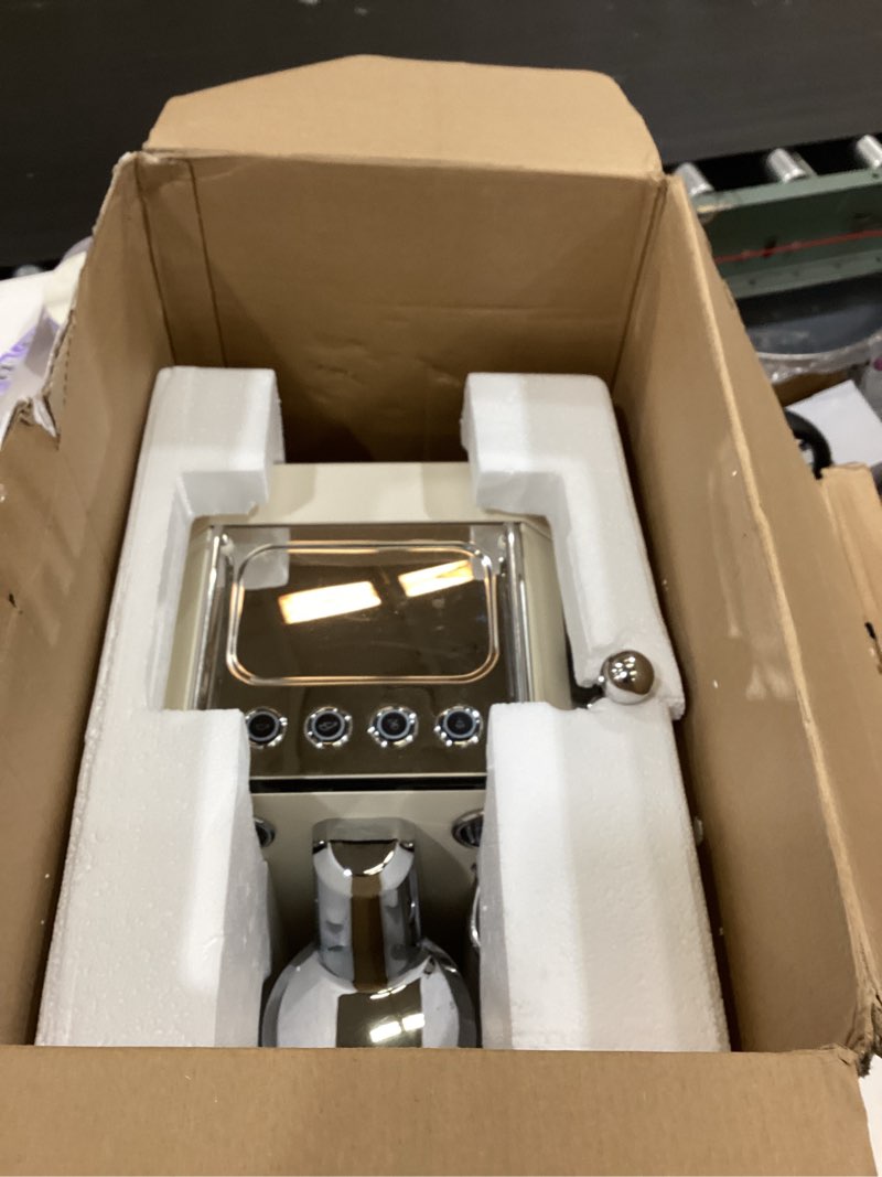 Condition photo showing New/Like New for Owl Espresso Machine, 15 Bar Professional Semi-Automatic Espresso Maker with Milk Frother Steam Wand, 57oz Removable Water Tank, Dual Display, for Cappuccino, Latte at home, G3006, Ivory White