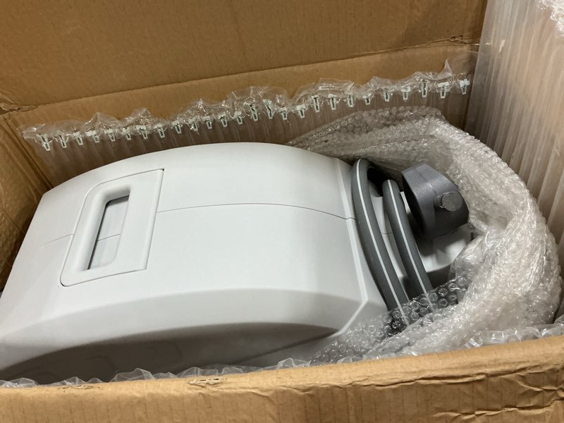 Condition photo showing As Is for ayleid retractable garden hose reel,1/2 in x 100 ft wall mounted hose reel, with 9- function sprayer nozzle, any length lock/slow return system/wall mounted/180°swivel bracket (gray) 100ft light gray