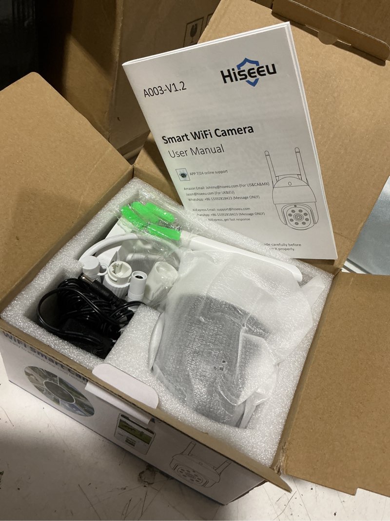 Condition photo showing Good Condition for hiseeu 4k 8mp security camera outdoor, wireless home security camera with pan & tilt, wifi pro 2.4/5ghz, auto tracking, color night vision, two way audio, ip66, plug in, no subscription | pan & tilt, wifi pro 2.4/5ghz, auto tracking, color night vision, two way audio, ip66, plug in, no subscription single cam 1
