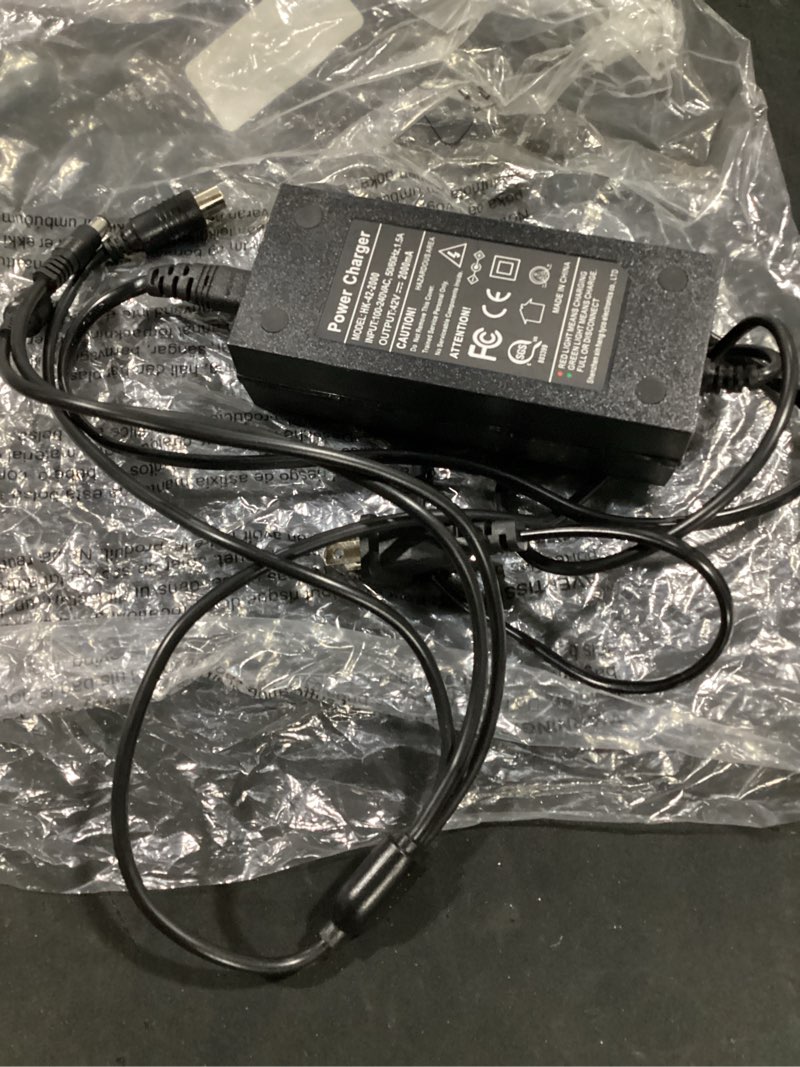 Condition photo showing As Is for evaplus sgs certified 42v 2a fast charger with 3 types of connectors | for 36v lithium batteries- compatible with pocket mod, sports mod, electric scooters