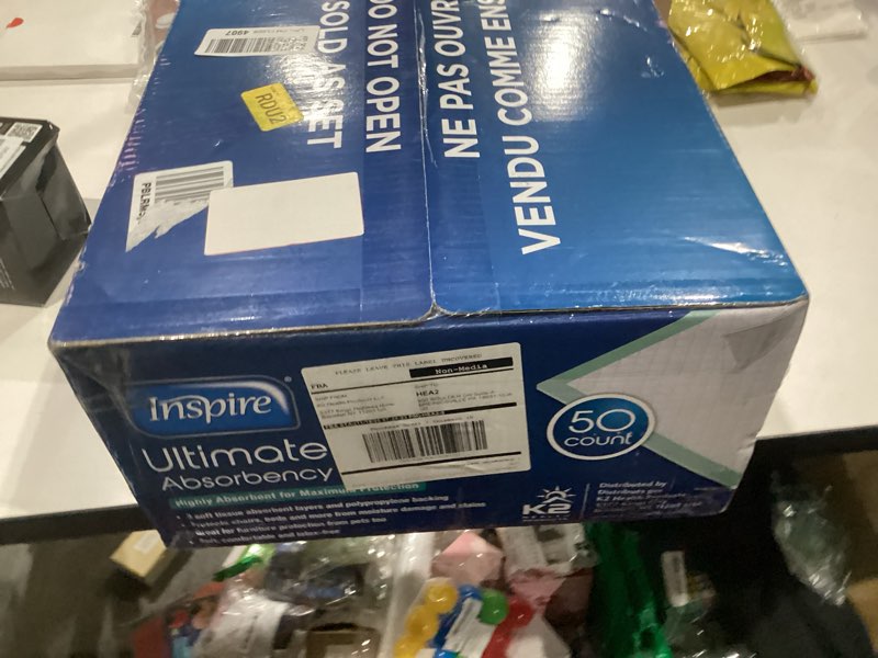 Condition photo showing Good Condition for Inspire Extra Large Super Absorbent Disposable Bed Pads for Chronic Incontinence Ultra Thick and Absorbent Bed Pads Disposable Adult | Pee Pads for Adults (36" X 36" Pack of 50) 50 Count(Pack of 1)