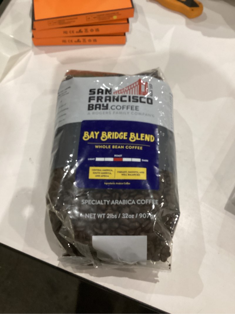 Condition photo showing New/Like New for San Francisco Bay Whole Bean Coffee – Bay Bridge Blend (2lb Bag), Medium Roast Bay Bridge Blend 32 Ounce (Pack of 1)
