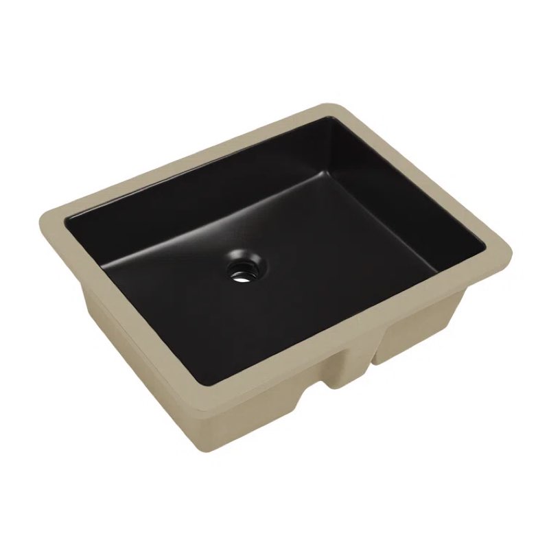 DeerValley Ursa 20" X 15.6" Rectangular Vitreous China Undermount Bathroom Sink with Overflow (Part number: DV-1U201B)