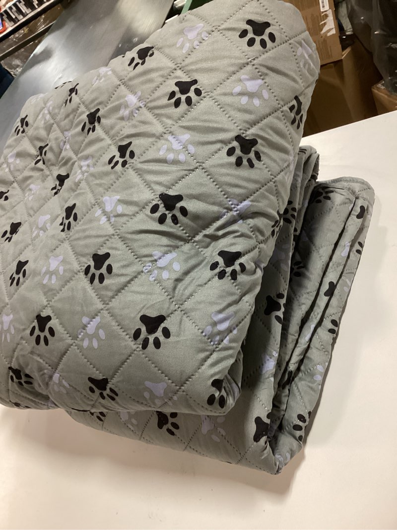 Condition photo showing As Is for 2 Pack Extra Large 72"X72" Washable Pee Pads for Dogs Super Absorbent Dog Training Pads Non-Slip Waterproof Pet Training Pads Mats Whelping Pads for Dogs Cats Puppy Light Grey 72"X72"(2Pack)