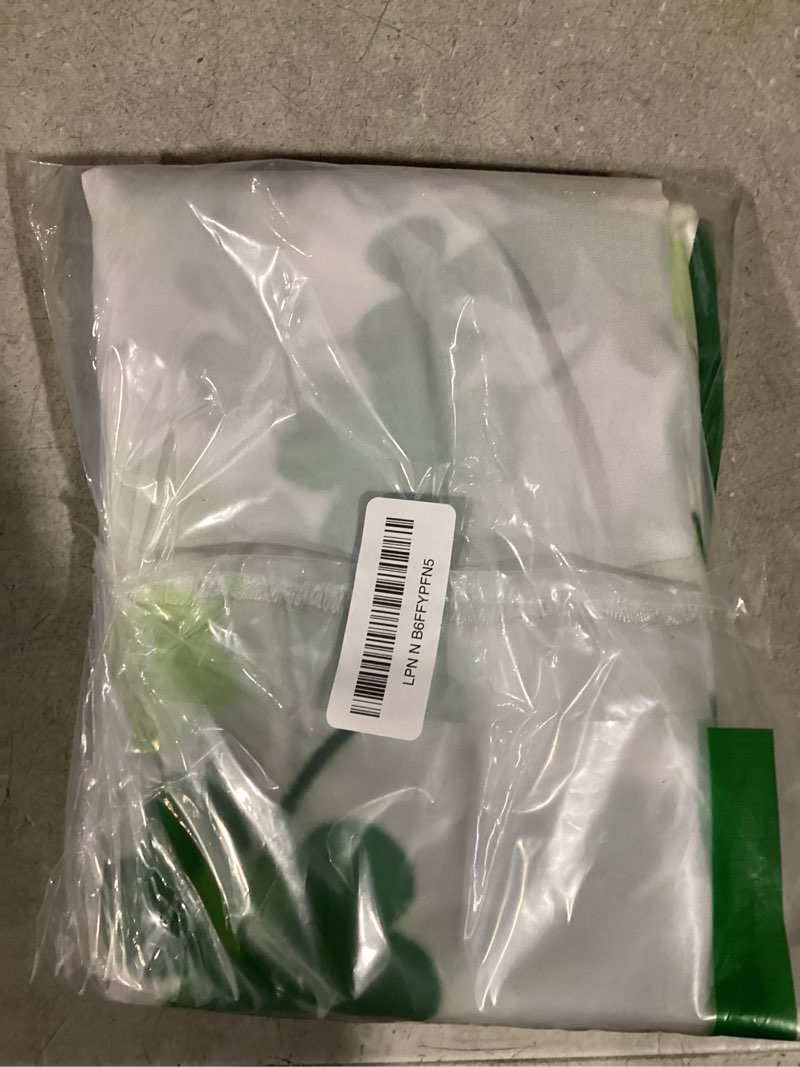 Condition photo showing Good Condition for MEHOFOND 4pcs St. Patrick's Day Clover Shower Curtain Set with Non-Slip Rugs, Toilet Lid Cover and Bath Mat Shamrock Bathroom Curtain Set S1