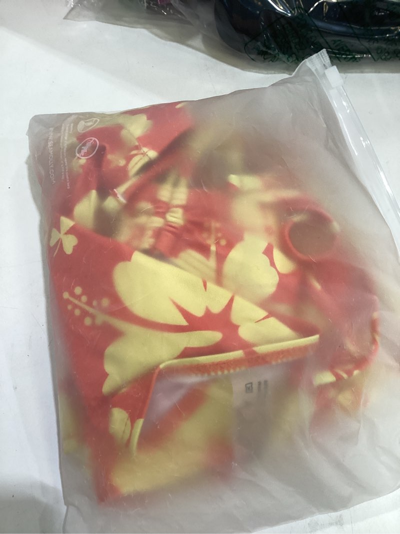 Condition photo showing Good Condition for floerns women's tankinis 2 piece floral print halter tie back crop top and bottoms bikini set small orange and yellow