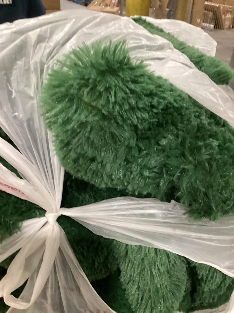 Condition photo showing As Is for Green shaggy rug