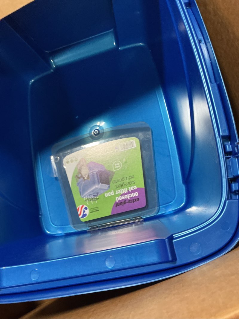 Condition photo showing Good Condition for Van Ness Pets Odor Control Extra Large, Giant Enclosed Cat Pan with Odor Door, Hooded, Blue, CP7 Blue Extra Large