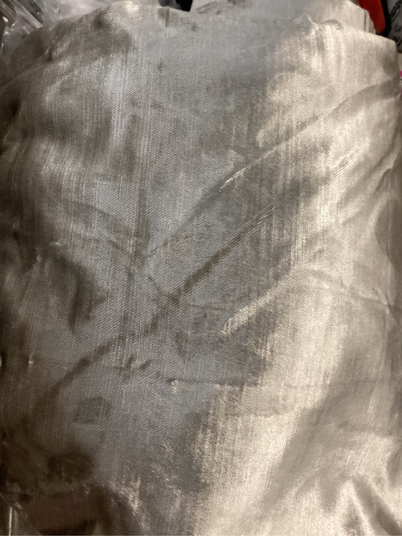 Condition photo showing Good Condition for quince luster  velvet curtain panel, silver 48” x 96”