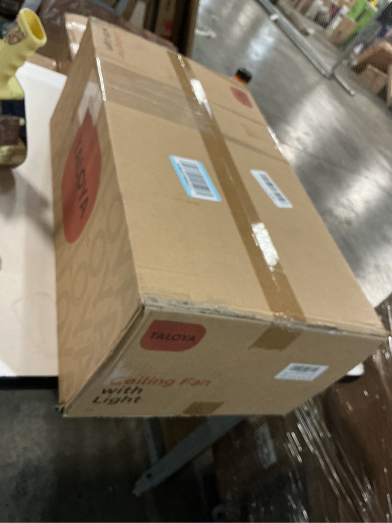 Condition photo showing New/Like New for TALOYA 52 inch Ceiling Fans with Lights and Remote, Low Profile Ceiling Fan with Light, Flush Mount, Reversible, 3CCT, Dimmable, Ultra Quiet Black Ceiling Fan for Bedroom Living Room Indoor Outdoor Black 52inch Standard