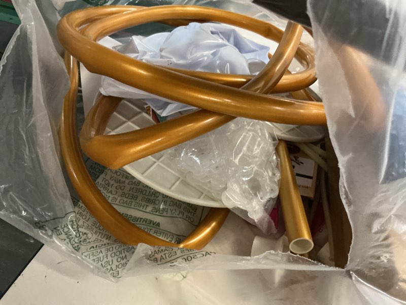 Condition photo showing As Is for balloon arch kit,bendable gold balloon arch stand:updated (9.2ft+6ft) reusable party balloon arch floor frame with base - for graduation wedding baby shower birthday kid’s party events decorations