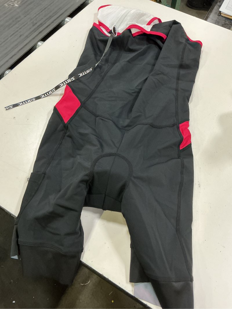 Condition photo showing Good Condition for women's triathlon suit one-piece sleeveless tri suit padded quick-dry slimming for running swimming cycling large black/rose red