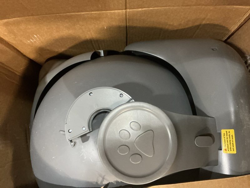 Condition photo showing As Is for self cleaning litter box, automatic litter box, feelneedy odor control robot, cat ears design, 65l app real-time monitor, cat litter-boxs for multiple cats, safety sensors, with 1 trash bag self clening litter box