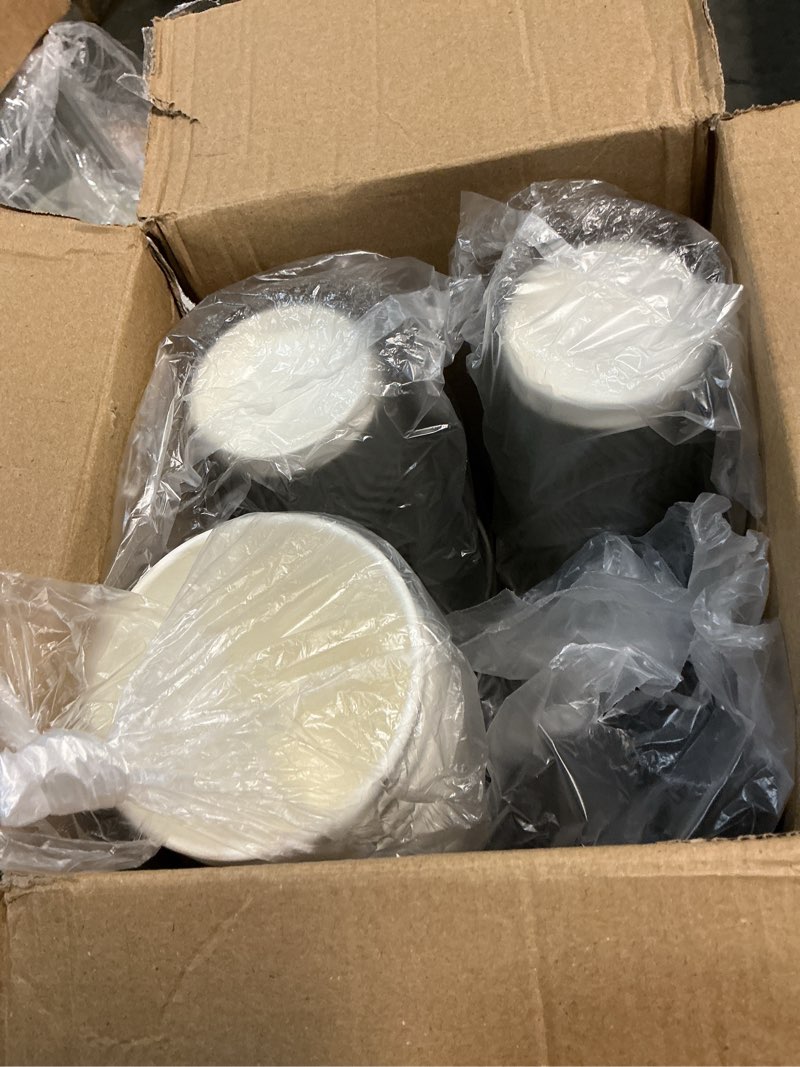 Condition photo showing Good Condition for lamosi 50 pack 16 oz insulated disposable coffee cups with lids, to go paper coffee cups with lids, corrugated ripple wall cup for hot drink, office, coffee bar gray 16oz-50pack